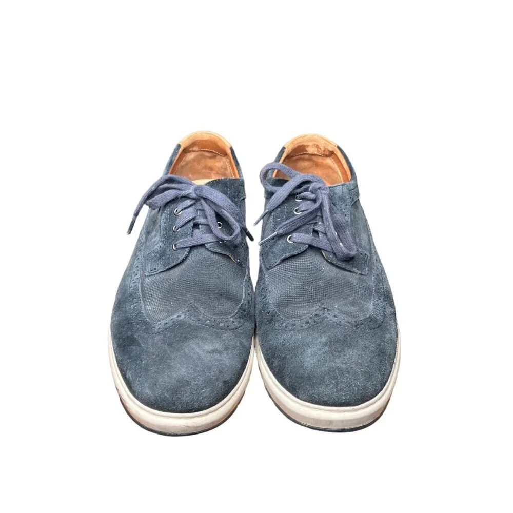 Johnston & Murphy‎ Men's 9.5 M Elliston Wingtip Blue Suede Casual Dress Shoes